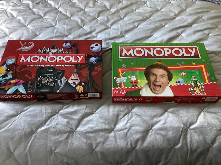 image for Elf & The Nightmare Before Christmas MONOPOLY ** New ** 