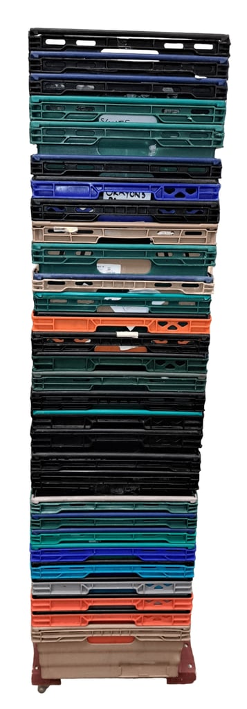 image for 10 Stackable Storage Crates Bale/ Bail Arm Trays 60x40x20cm