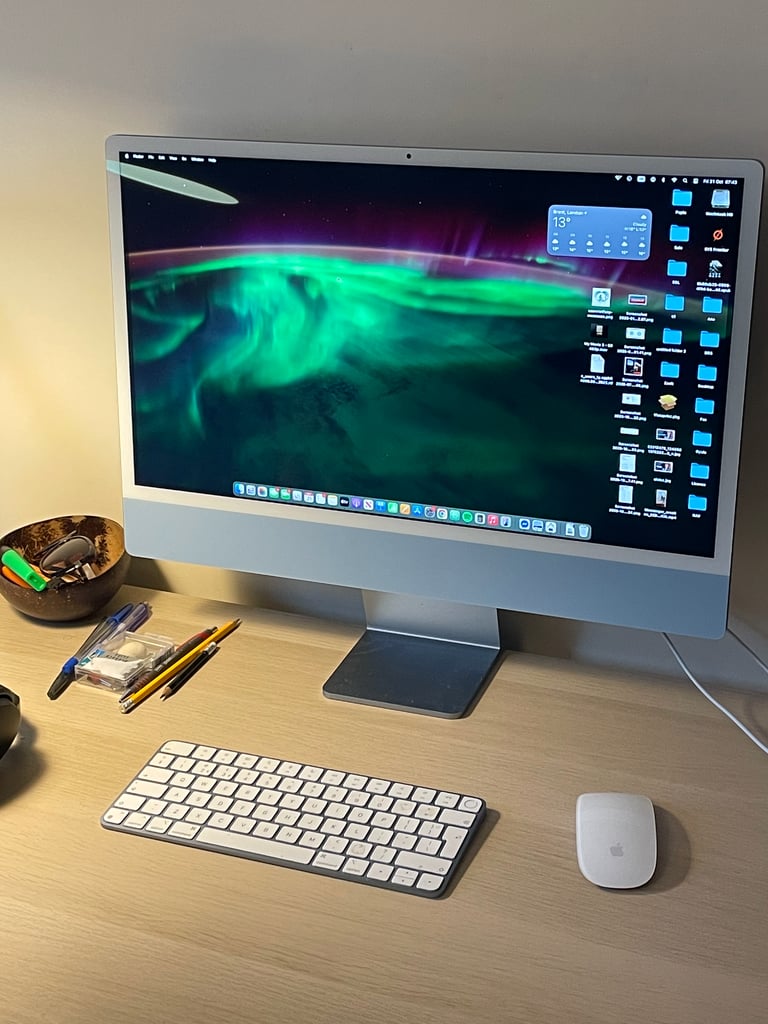 Excellent Apple iMac 24" (512GB SSD, M1, 8GB, 8-Core GPU) Blue
