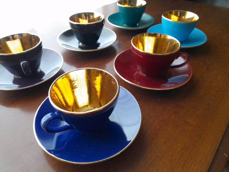 superb vintage set of Copenhagen retro style espresso cups and saucers