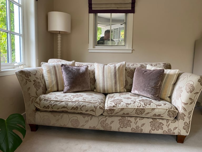 image for 1 Large 4 seater sofa, 1 3 seater sofa , 2 foot stools