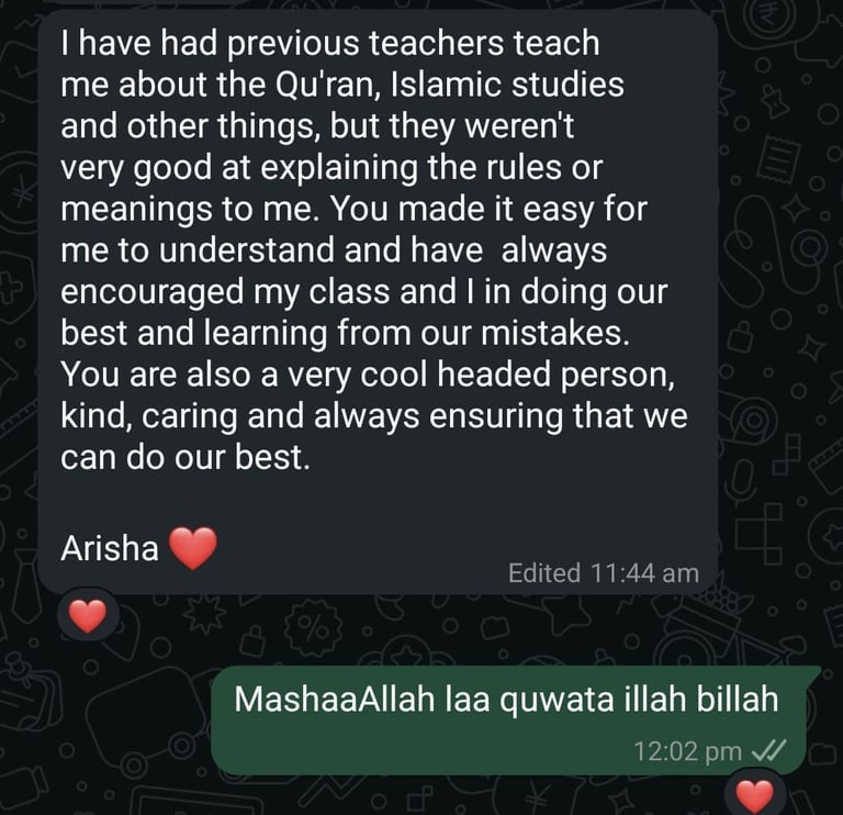 UK BASED QURAN AND ISLAMIC STUDIES TEACHER 