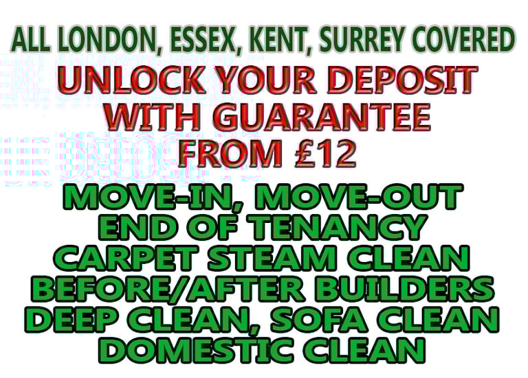 🧽SHORT NOTICE GUARANTEE DEEP END OF TENANCY CLEANING SERVICE CARPET BUILDERS DOMESTIC HOUSE CLEANER