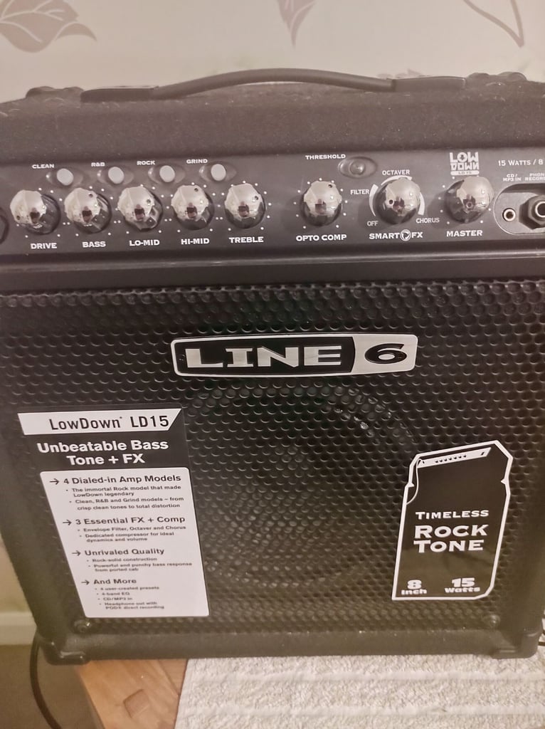 Yamaha RBX170 4 String Bass. Line 6 LD 15watt Bass Amp. Both in Mint Condition . Lots of Extras