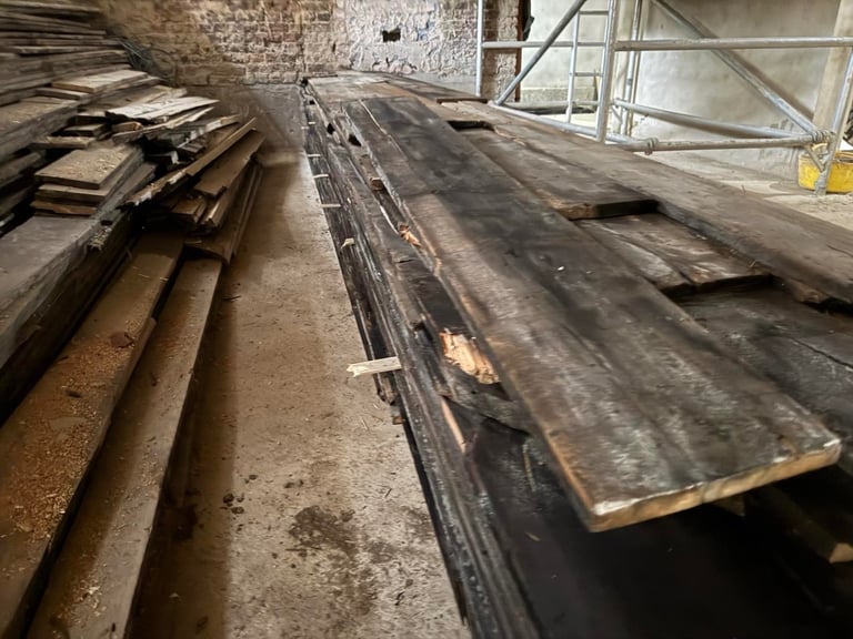 Reclaimed wood boards 