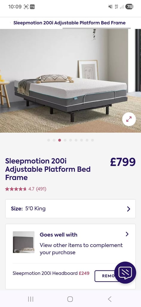 Sleepmotion 200i adjustable platform bed frame 