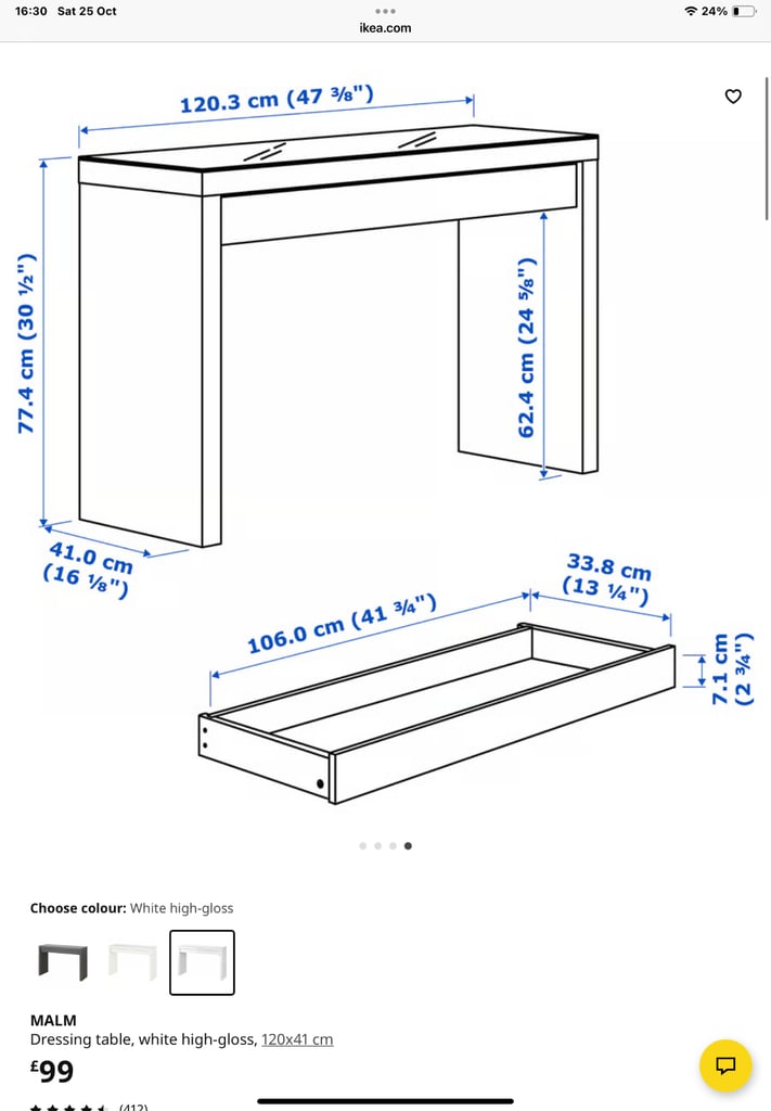 Ikea malm dressing table 