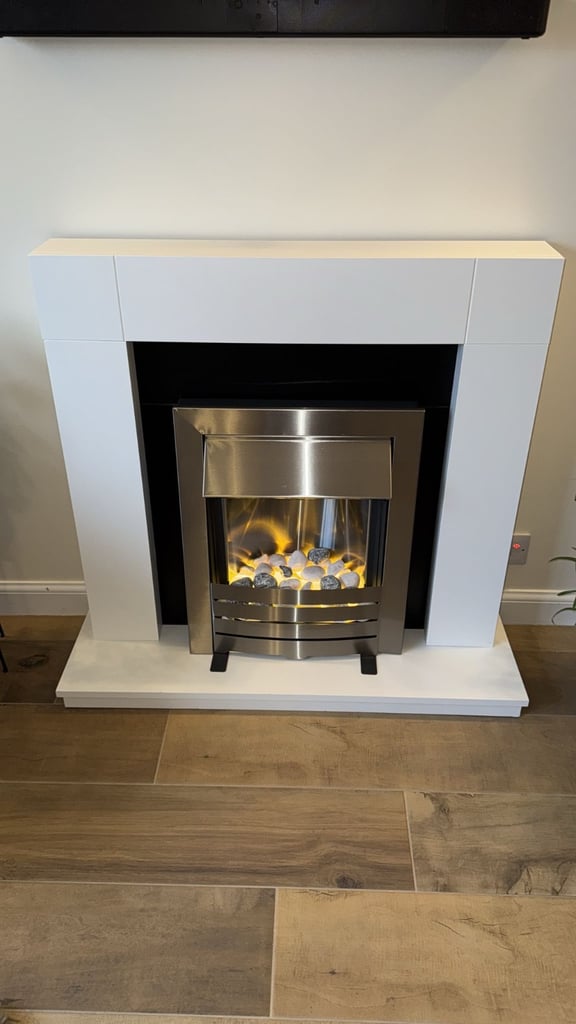 image for Stylish Electric Fan Assisted Fire and Surround. 