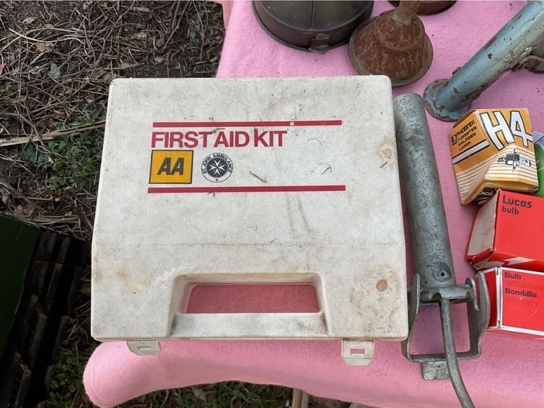 Collection Of Mostly Automobilia Items - To Include Vintage St John Ambulance AA First Aid Kit Box