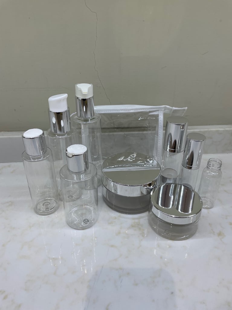 image for Empty pet plastic bottles, jar and airless pumps