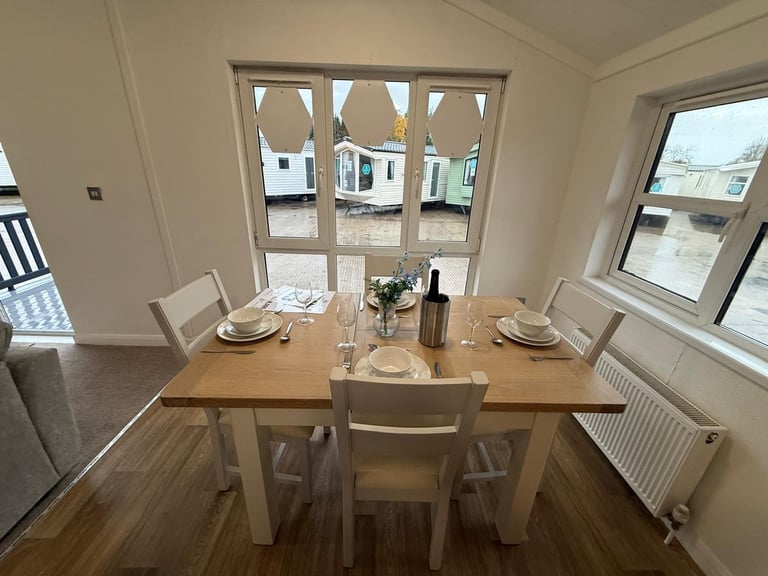 Wood Exterior 3 Bed Twin Lodge - DG, CH, Bath, Utility - Offsite / Private Land