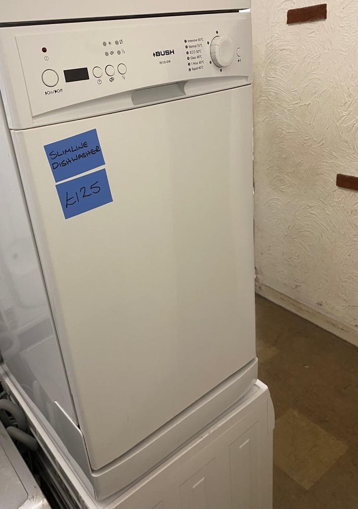 📞WHITE BUSH SLIMLINE DISHWASHER 