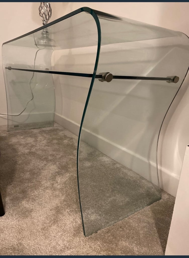 image for Glass console table by Natuzzi 