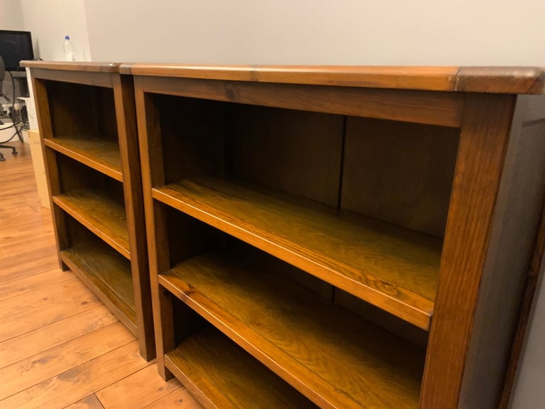 Low 3-Shelf Wooden Bookcases – excellent condition