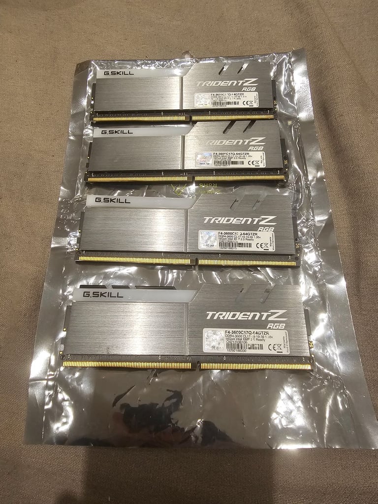 image for G.Skill Trident Z RGB 64GB (4x16GB) DDR4 3600 C17 Quad Channel