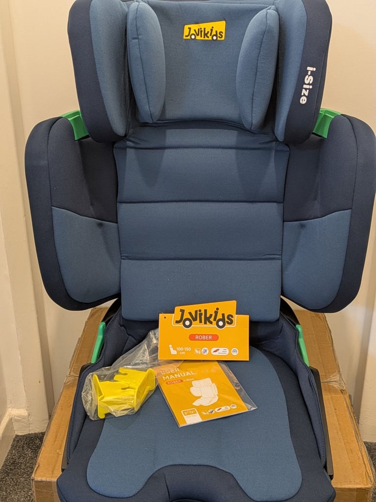 image for Jovikids i-Size Booster Seat with ISOFIX car seat belt, Suitable for Kids 3 to 12 Years