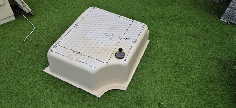 Whole complete toilet unit for camper conversion.