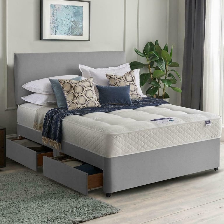 Firm Divan Bed Double Bed and Mattress Single Bed with Mattress in