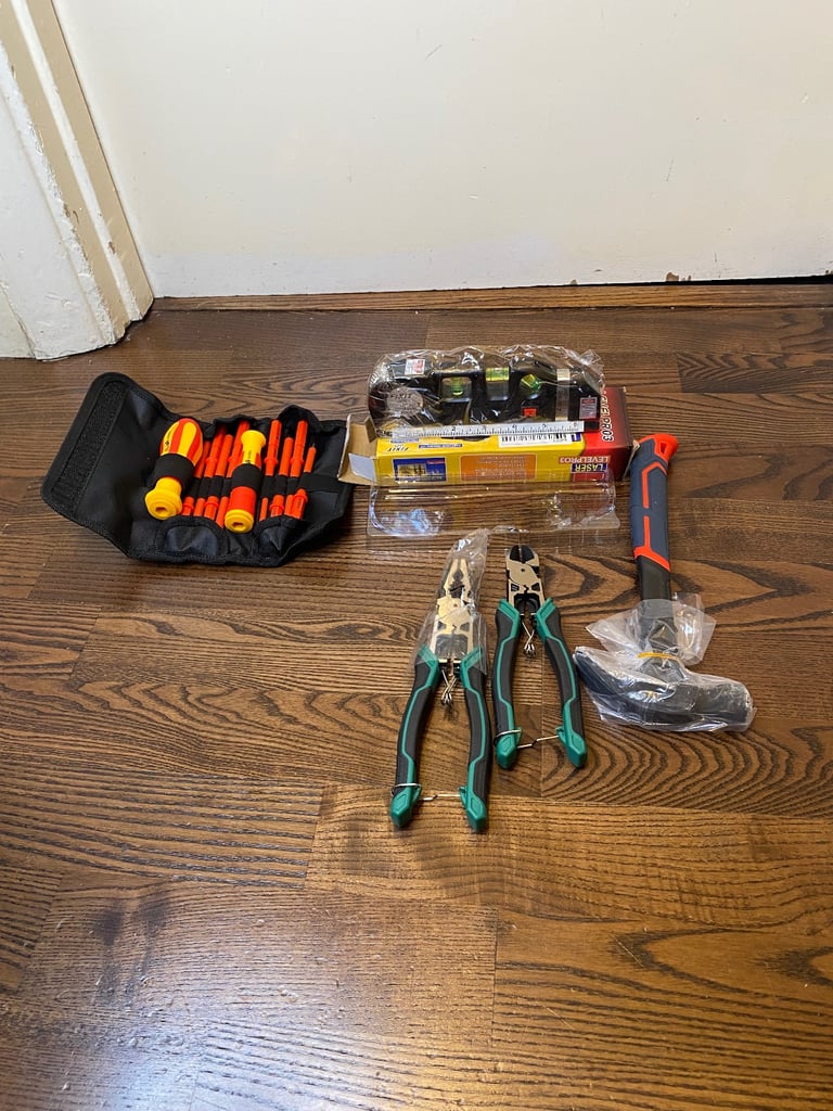 Brand New Tool Set – Pliers, Screwdrivers, Hammer & Level”