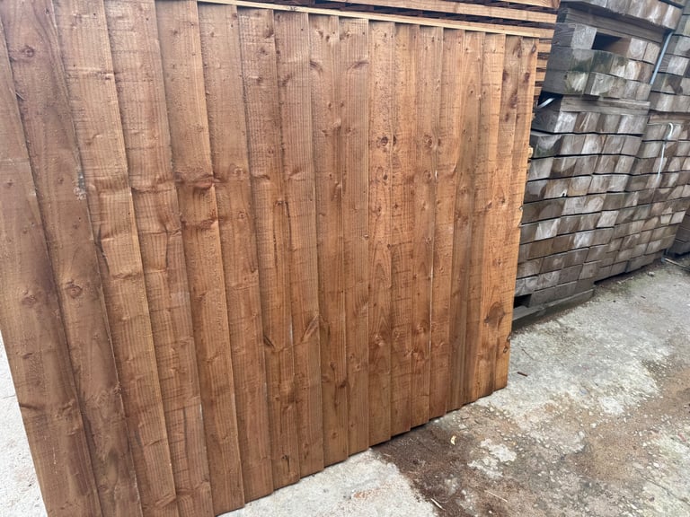 HEAVY DUTY Feather edge fence panels pressure treated brown