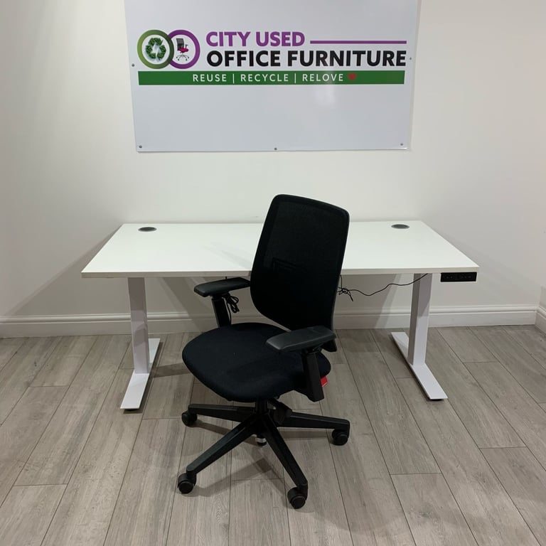 Used Office Furniture! ♻️ Pro Electric Sit-Stand Desk, Dual Motor, Memory Settings