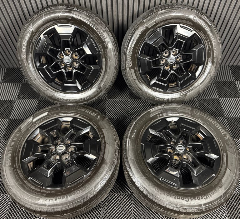 18'' GENUINE NISSAN NAVARA D40 NP300 BLACK ALLOY WHEELS TYRES ALLOYS