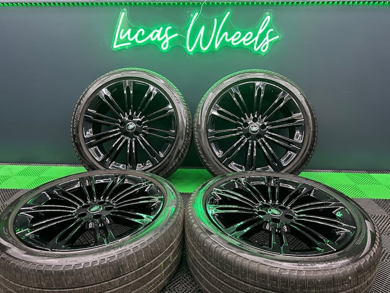 Genuine Range Rover Sport Vogue L460 23" Gloss Black Alloy Wheels Style 1075 & Pirelli’s & TPMS!
