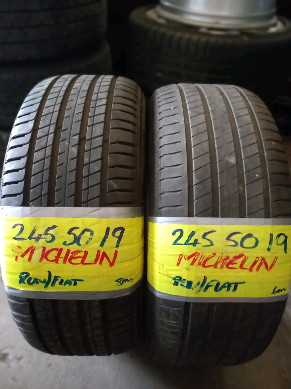Matching pair 245 50 19 Michelin runflat tyres £140 pair fitted & bal 
