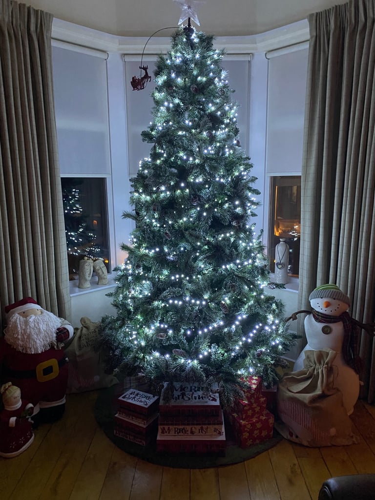 image for 8ft Artificial Christmas Tree with Lights & Storage Boxes/Bag