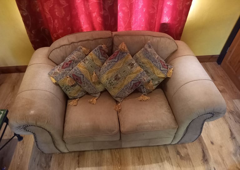 Nubuck Leather Sofas x2 by Thomas Lloyd  - Delivery Maybe Possible