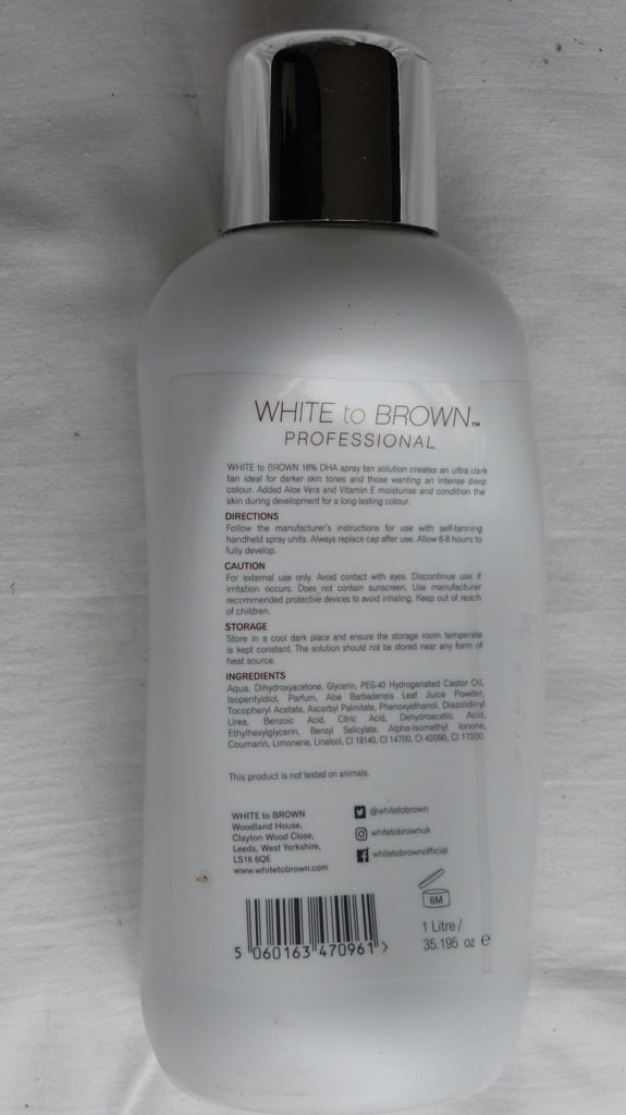 White to Brown Professional Self Tanning Solution 16% Whitetobrown 1000ml NEW