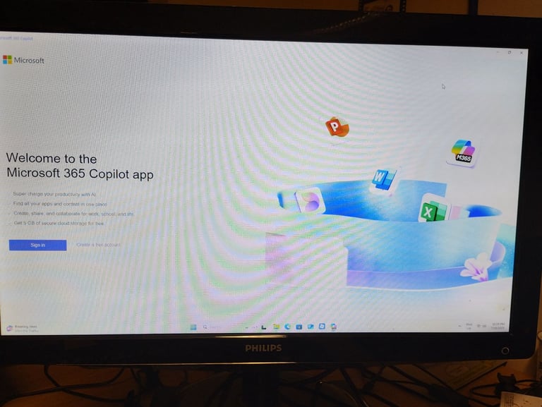 HP EliteDesk PC. Windows 11, MS OFFICE,  i5, 8GB RAM, 128GB SSD + 320GB HDD, 24 inch monitor.