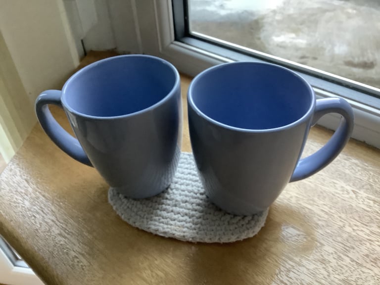 image for 2 ceramic mugs in blue
