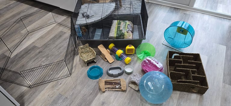 Hamster cage and accessories