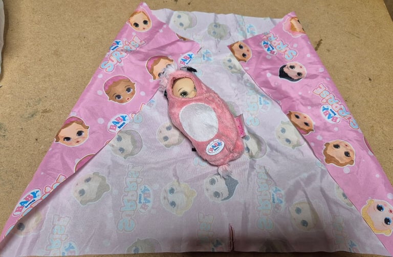 image for Zapf creation Babyborn suprise doll pink with swaddle wrap and bottle