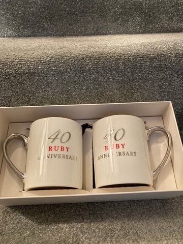 Two 40th ruby anniversary mugs boxed | in Rosyth, Fife | Gumtree