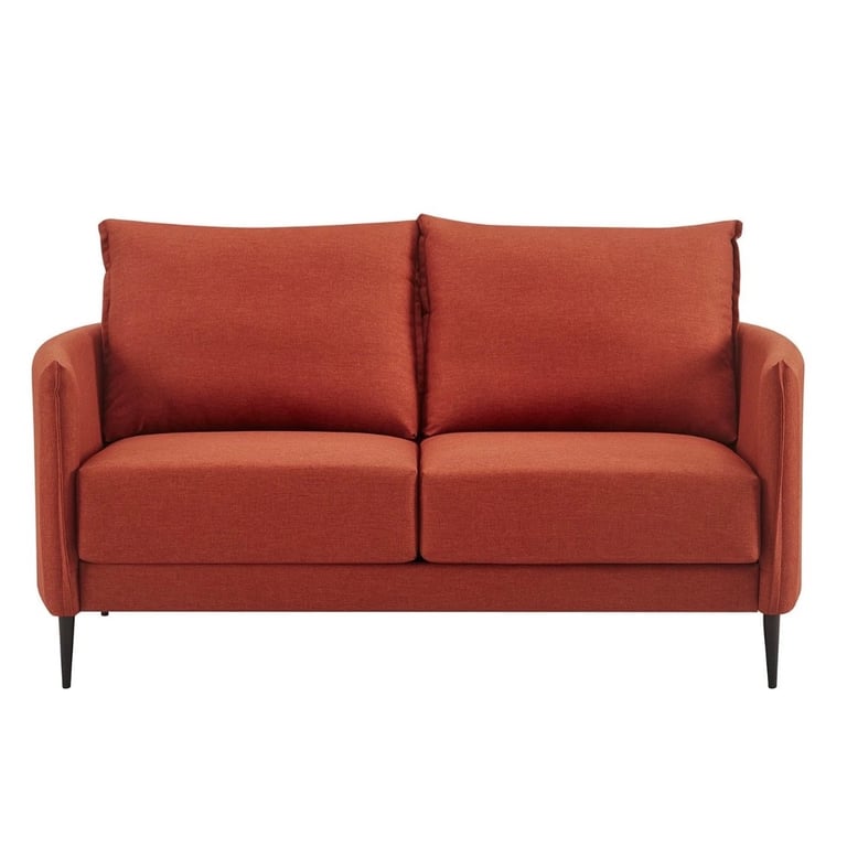 *New* Burnt Orange Fabric Sofa 2 Seater 