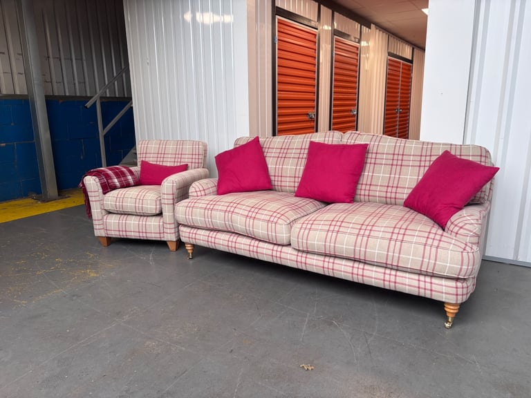 Laura Ashley large 3 seater sofa and chair ! Immaculate condition!