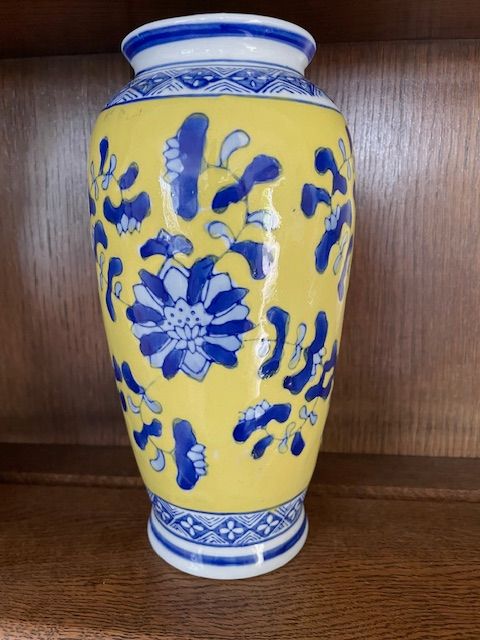 Blue And Yellow Chinese Vase