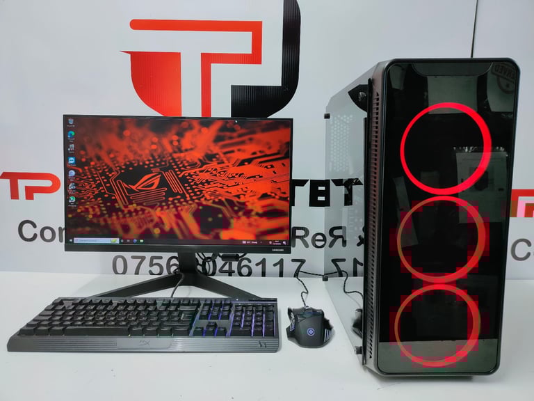 image for Christmas Club Gaming Computer PC Setup with Monitor | Intel i5 |  16GB DDR4 | GTX 1660 Ti