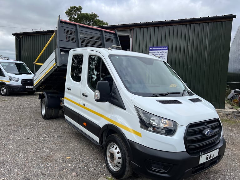 2021 Ford Transit 71 reg 2.0 EcoBlue 170ps Double Crew cab tipper 42k AIR CON PLUS VAT Dropside T...