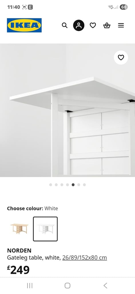 White dropleaf extending table