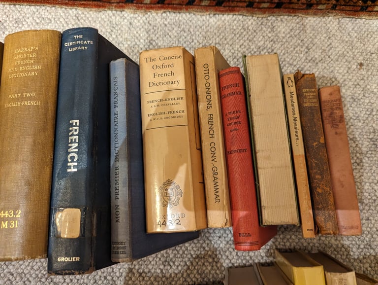 French books including dictionaries and grammars