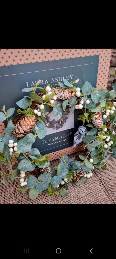 X2 Laura Ashley Light Up Eucalyptus Leaf Wreaths