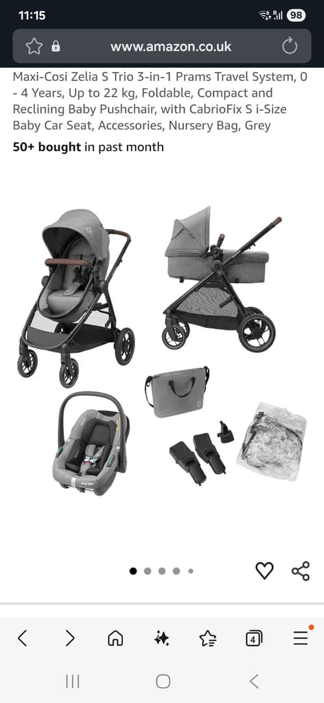 3 in 1 travel pram maxi cosi