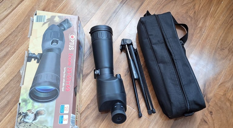 image for Telescope Optus Zoom 20-60x60 Spotting Scope with Carry Case and Table Tripod
