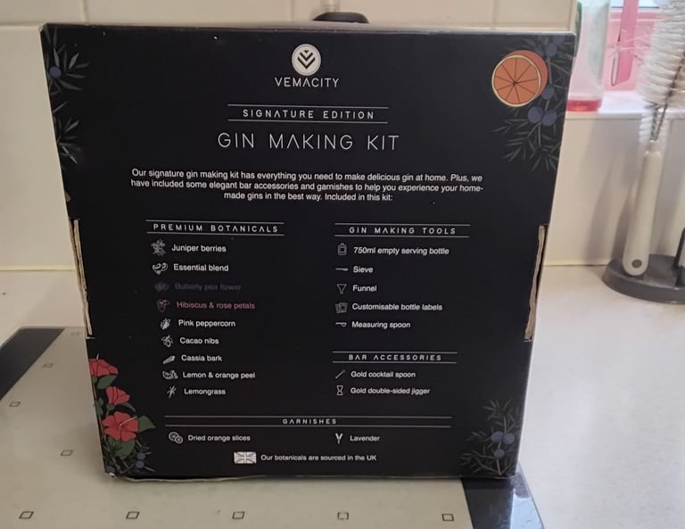 Vemacity gin making kit signature edition with gold bar accessories