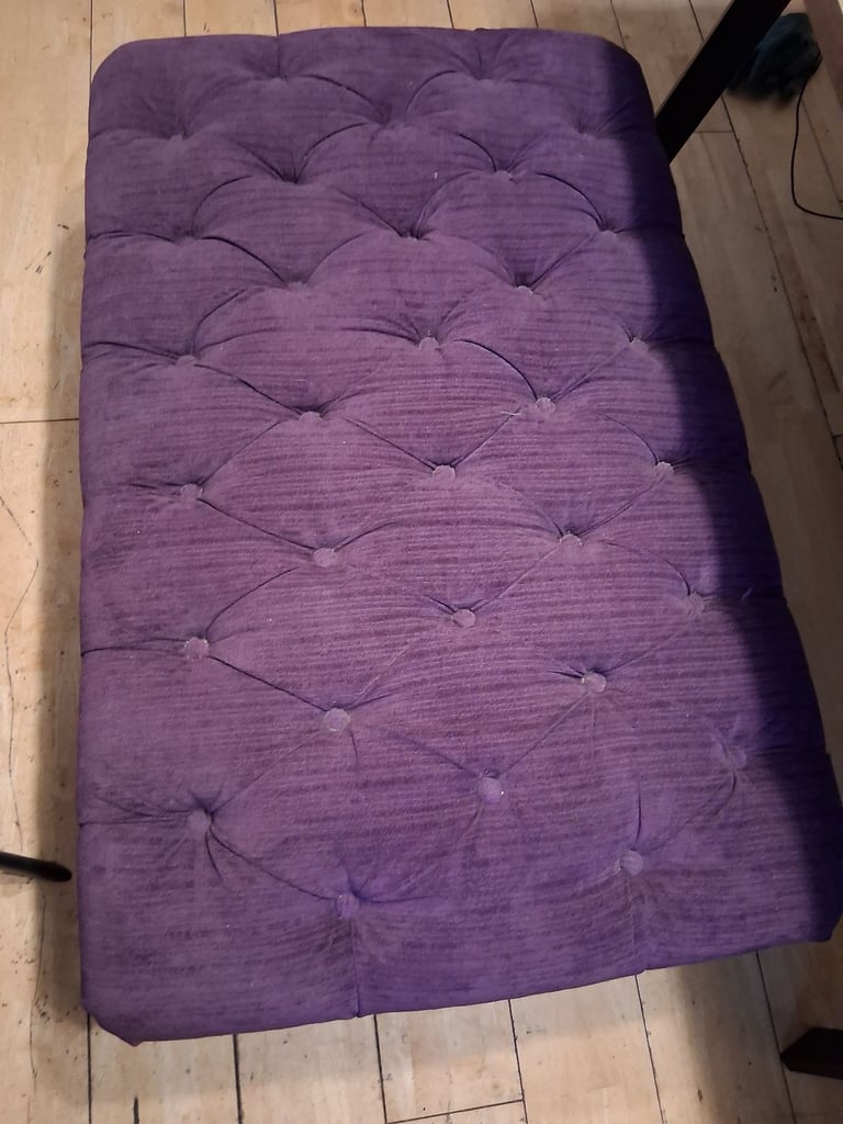 Purple chesterfield footstool 