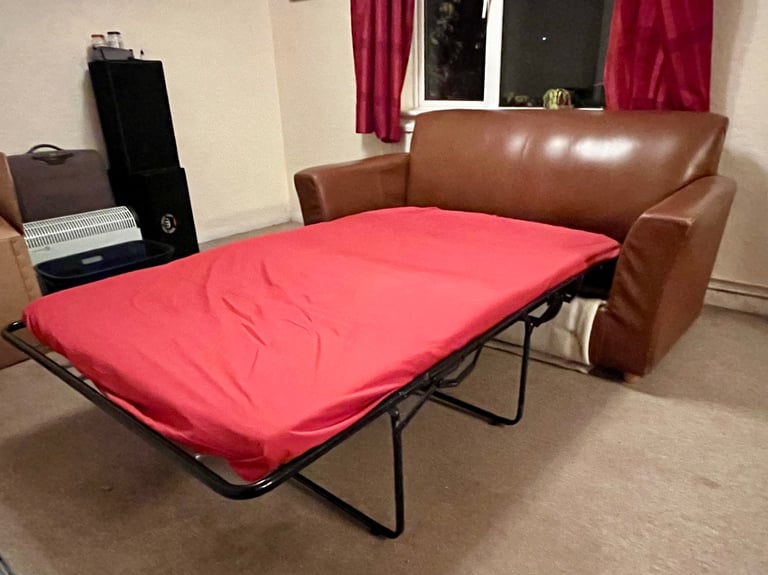 image for SOM’TOILE Sofa Bed in Brown Leather