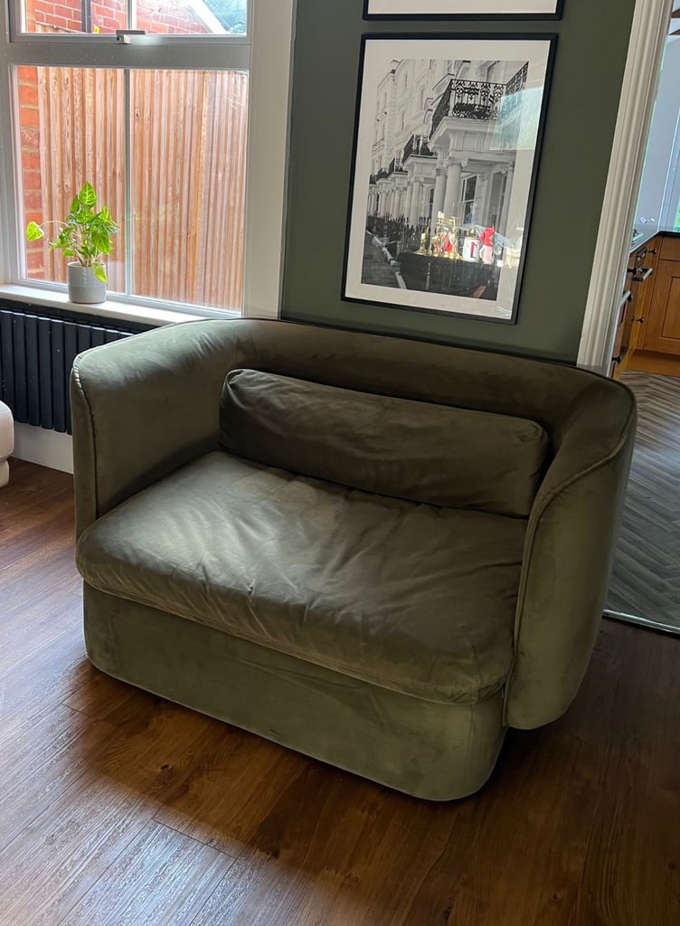 Made Love Seat Sofa Green £400 new 